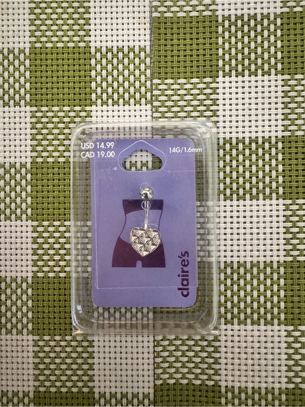 Claire's Silver Heart Belly Button Ring - Silver